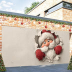 Interactive Santa Banner 16x7 Ft - Illusion Design for 2 Car Garage Large Wall Decoration - Image 6