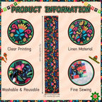 Breling 6 Pack Mexican Fiesta Table Runner 72x13 Inch, Black Base - Image 6