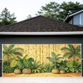7x16FT Topical Leaves Garage Door Banner Bammboo Garage Door Cover Decoration for Summer Garage Decoration by FOREVERQUEEN