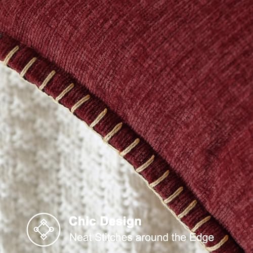 CaliTime Decorative Couch Throw Pillow Covers 24 X 24 Inches Burgundy - Image 3