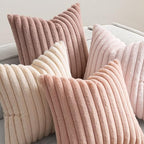 MIULEE Faux Fur Plush Decorative Throw Pillow Covers 20x20, Pink - Image 5
