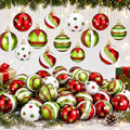 Lunmon 64 Pcs Lime Green Red Christmas Ornament Polka Dot Stripe Xmas Bulbs by Lunmon