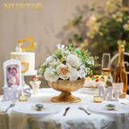 NUPTIO Gold Compote Vase for Centerpiece, 8.5" Wide Opening, 2 Pcs - Image 6