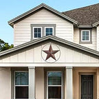 JoyEvy 24.5" Red Large Barn Star Wall Decor-Americana Exterior House Decor-Metal Star for Outside Texas Stars Art Rustic Vintage Western Country Home Farmhouse Wall Decoration - Image 2