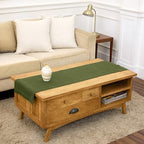 Solino Home 100% Pure Linen Dining Table Runner Olive Hemstitch, 14 x 60 in by SolinoHome