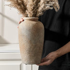 Emotionally Grounded Vase, Vaseking Large Ceramic Rustic Vase, 11 inch Minimalist Decorative Farmhouse Tall Vases for Home Decor, Living Room, Enterway, Table Decoration, Brown - Image 4