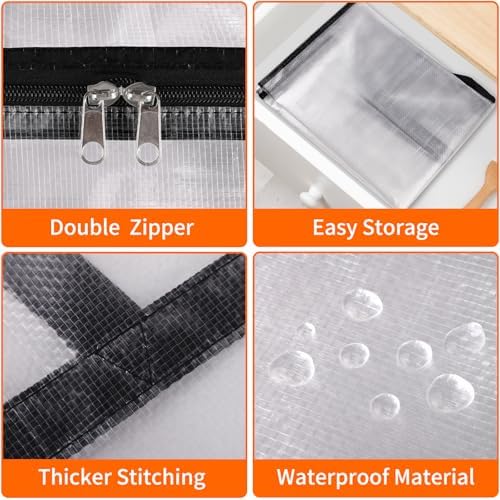 TasticTotes 6 Pack Clear Storage Bags for Comforter, Clothes & Bedding, 90L - Image 3