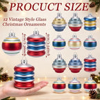 12 Pcs Vintage Glass Christmas Ornament Reflector Decor, Delicate - Image 4