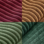 MIULEE Boho Christmas Green Decorative Throw Pillow Covers 20x20 Set of 4 Farmhouse Cushion Covers Color-Clash Corduroy Pillow Cases Modern Soft Corduroy Patchwork Home Decor for Couch Sofa Bedroom - Image 7