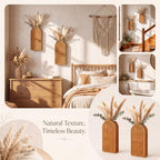 2 Pack Rattan Wall Vase 12 Inch Boho Woven Flat Hanging Vases with Pre Drilled Hook Modern Farmhouse Decorative Wall Art for Living Room, Entryway, Bathroom Decor - Image 4