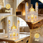 Ramadan Advent Calendar with 30 Drawers Lighted Wooden Eid Mubarak Mosque Countdown Calendar Fillable Large Ramadan Dates Gift Box for Islamic Muslim Home Table Decoration Family Party Supplies - Image 3