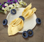 Alpha Living Home Woven Napkin Rings, 50-Pack, Navy Blue - Image 6