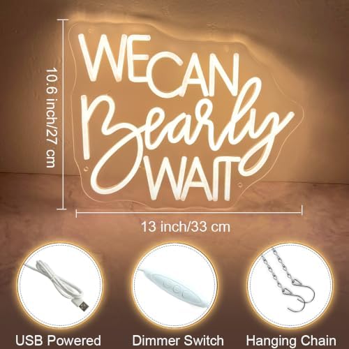 We Can Bearly Wait Neon Sign for Backdrop Baby Shower LED Neon Light - Image 3