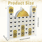 gisgfim Ramadan Wooden Countdown Calendar Eid Mubarak Decorations Mosque Advent Calendar with Drawers Eid Mubarak Countdown Til Eid Gift Ramadan Wooden Craftwork for Kids Ramadan Party Decorations - Image 2