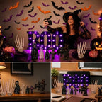 82Pcs Halloween Decorations Set, LED BOO Light, 3D Bats, Skeleton Hands - Image 7