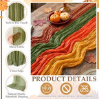 8 Pcs Fall Thanksgiving Cheesecloth Table Runner 118" Gauze Boho - Image 4