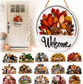 16 Pcs Interchangeable Welcome Sign for Front Door, 12 In Wood Decor by Unknown