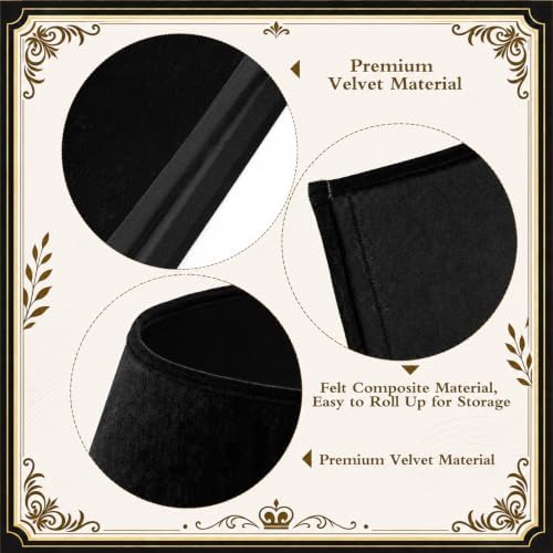 Skylety Black Velvet Christmas Tree Collar 24‘’ Tree Base Cover - Image 3