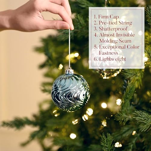 Valery Madelyn 100ct Christmas Tree Decorations Ball Ornament Set, Light Blue Silver Shatterproof Hanging Ornaments Bulk for Xmas Holiday Party Decor - Image 5