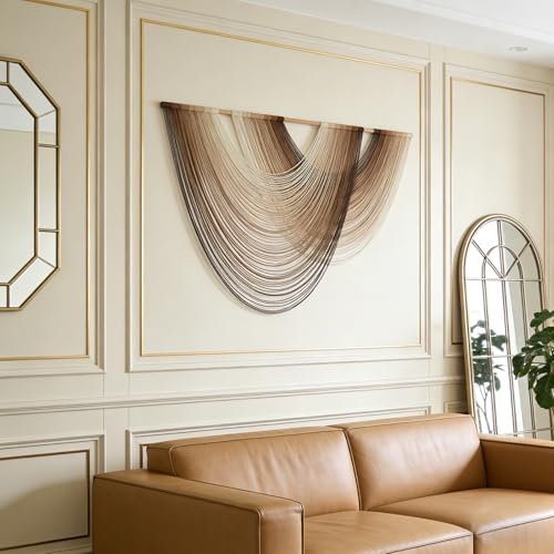 LISRRZHEN Large Macrame Wall Hanging - Boho Nordic Geometric Woven Tapestry, Handcrafted Cotton Wall Decor for Living Room Bedroom Entryway Apartment - Image 4