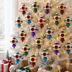 12 Pcs Vintage Glass Christmas Ornament Reflector Decor, Plain - Image 5