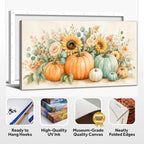 WAXWHELK Pumpkin Fall Canvas Wall Art, Autumn Thanksgiving Rustic Farmhouse Painting Pictures Artwork for Bedroom Living Room Home Decor (24"x47") - Image 6