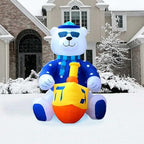 Jumbo 11' ft Hanukkah Inflatable Yard Decoration Lighted Chanukah Themed Bear Blowup Indoor and Outdoor Holiday Decorations LED Glowing with Air Blower, Tie-Down Stakes Chanukah Décor By Zion Judaica - Image 4