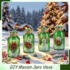 12 Pack Mason Jar Vases for Centerpieces, Green Glass Flower Vase - Image 3