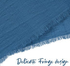 Pesonlook 60 Pcs Cyan Handmade Cotton Cloth Napkins with Fringe, 16x16 Inch - Image 4