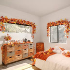 CQURE 14 Pack Fall Leaf Garland, Total 109.2Ft Artificial Fall Maple Leaves Autumn Vines Garland Thanksgiving Decor for Home Fireplace Party - Image 2