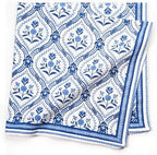 FINGERCRAFT Cloth Napkins Set of 12 Cotton Linen, 20x20 Inch, Damask Blue - Image 3