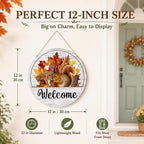 16/14/12PCS Welcome Sign for Front Door Interchangeable Every Season Halloween Christmas with Holiday 12 Inch Wooden Holiday Door Sign Wreaths Seasonal Porch Decor Gift(Set E) - Image 4