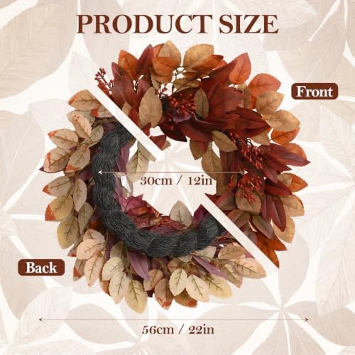 DN DECONATION Fall Wreath for Home Front Door Decor, Decorations for Wall - Image 5