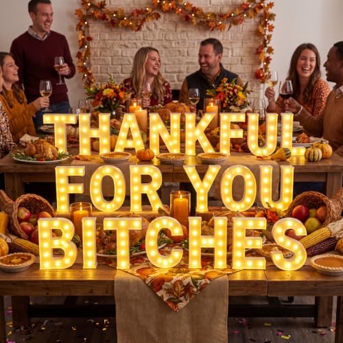 Aurelema 21 Pcs Thankful for You Bitches Friendsgiving Party Decorations by Aurelema