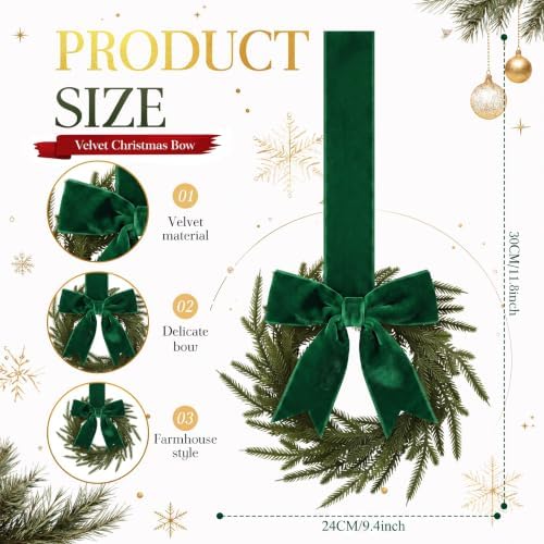 6 Pcs Christmas Green Wreaths Kitchen Cabinet Decorations - Image 2