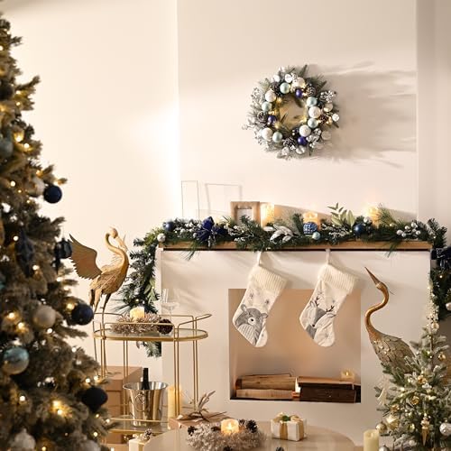 Valery Madelyn 20" Pre-Lit Christmas Wreath for Front Door with Lights - Image 2