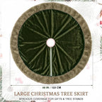 Skylety 48" Velvet Christmas Tree Skirt with Faux Fur Trim,Dark Green - Image 2
