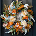 Harvest Fall Wreaths for Front Door 24 Inch Autumn Wreath with Rose&Dahlias by CHVista