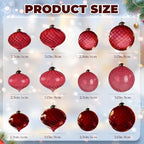 12Pcs Glass Christmas Balls for Christmas Tree - Image 2