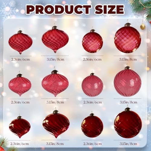 12Pcs Glass Christmas Balls for Christmas Tree - Image 2