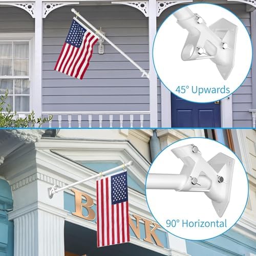 ZMTECH Flag Pole - Upgraded Bracket, 6 FT Stainless Steel Flag Poles for Outside House, Residential or Commerical, Tangle Free Flag Pole Kit for American Flag (Without Flag, White) - Image 4
