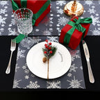 Snowkingdom 2PCS Silver Christmas Snowflake Glitter Table Runner 108 Inch - Image 5