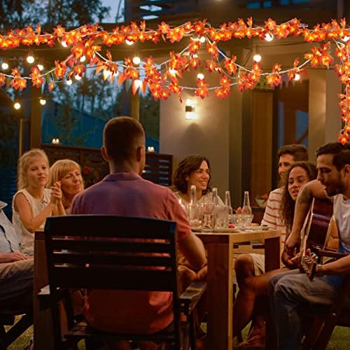 Tuanse 12 Pack Fall Decoration for Home Halloween Garland with Lights Maple - Image 4
