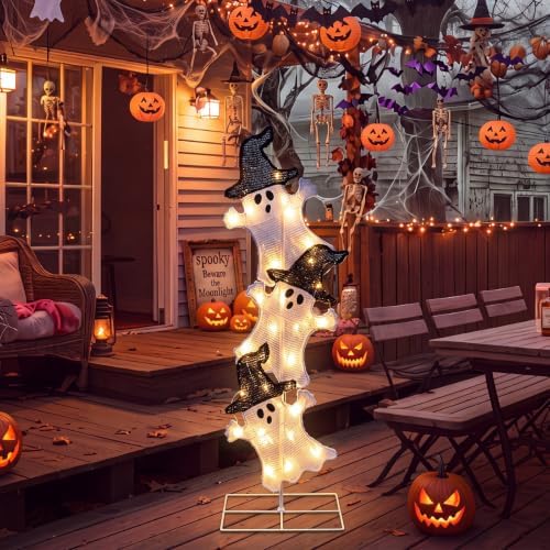 VIHOSE Halloween Ghost Lights 41 Inch H Pre-lit Lighted Outdoor Decoration - Image 4