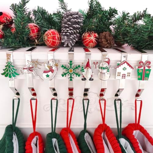 Christmas Stocking Holders Set of 8, Christmas Stocking Holders for Mantle Set of 8, Fireplace Stocking Hangers 8 Pack, Stocking Stand, Farmhouse Rustic Xmas Decorations for Home Indoor - Image 6