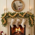 Silipull 5 Pcs 2.3 ft Large Christmas Ball Garland Ornaments, Gold - Image 5