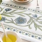 ISAENNE Designer French Linen Table Runner,87"x12"-Mosella E - Image 3