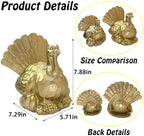 FESTGLOX Thanksgiving Turkey Decor, Gold Resin Turkey Figurine Table Decor - Image 6