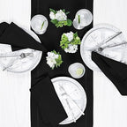 Solino Home 100% Pure Linen Dining Table Runner Black Hemstitch, 14 x 72 in - Image 3