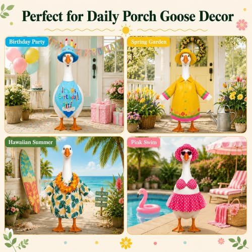Kooterfun 12 Set Holiday Porch Goose Outfits for 23 Inch Goose Statue - Image 6